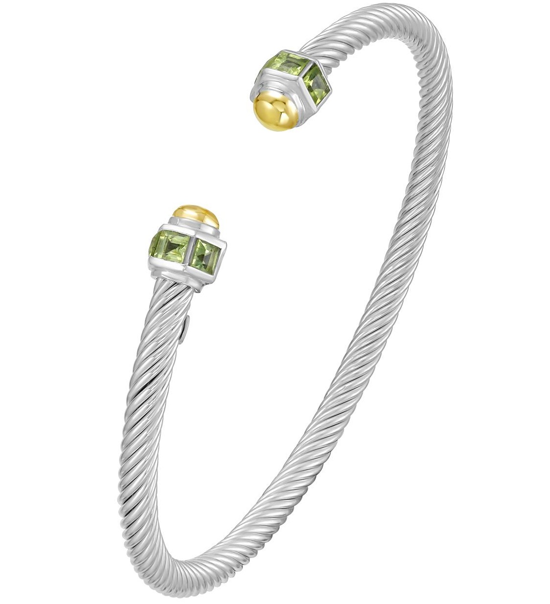 Peridot Retro Italian Cable Bangle