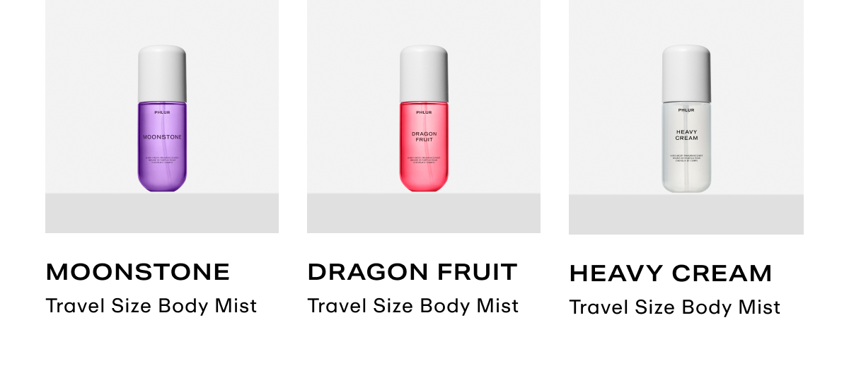 Travel Size Body Mist - Dragon Fruit, Moonstone, Heavy Cream