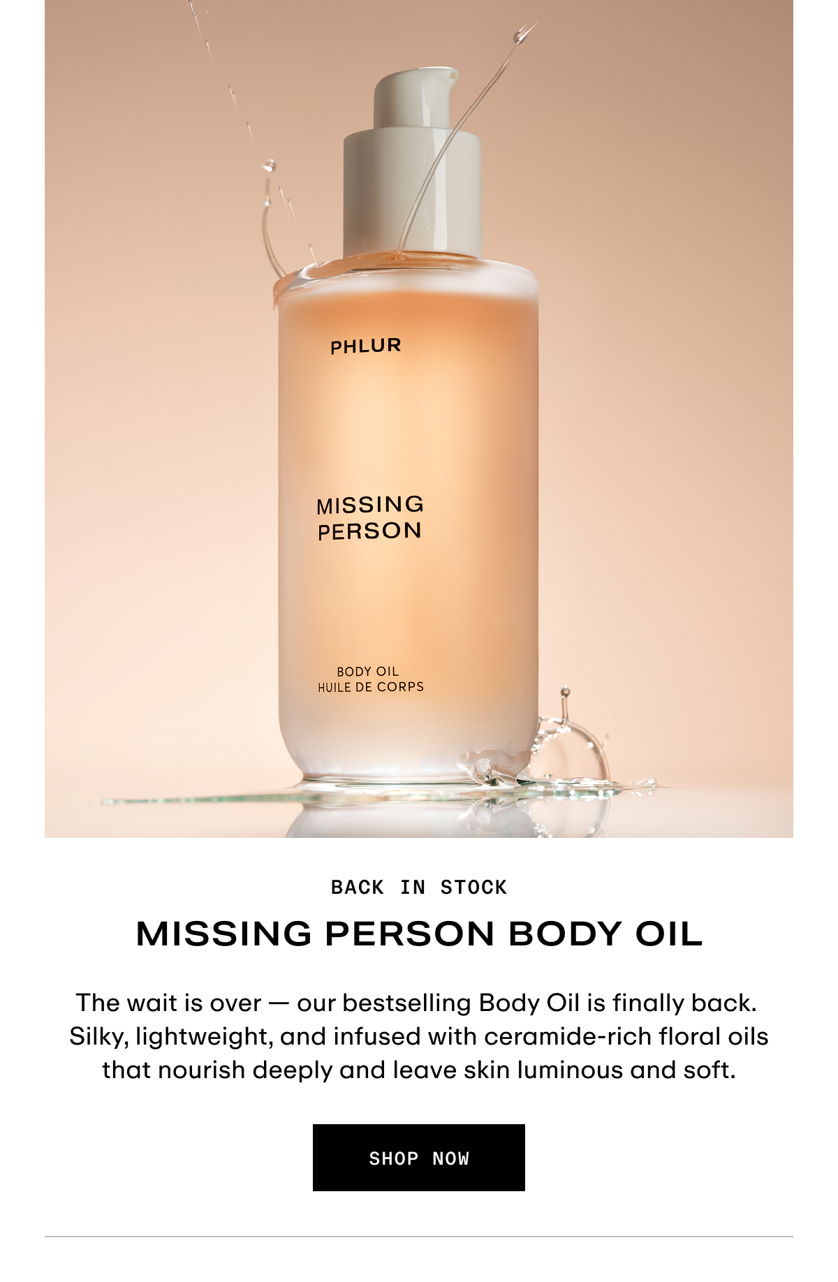 Hero - Back In Stock: Missing Person Body Oil
