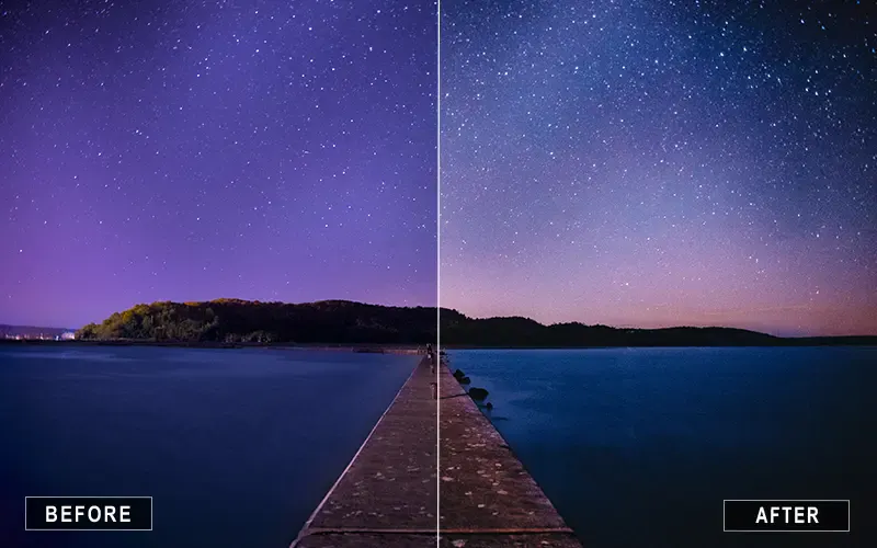 Night presets before and after 
