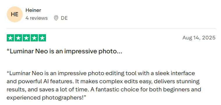 Luminar Neo Trustpilot Reviews