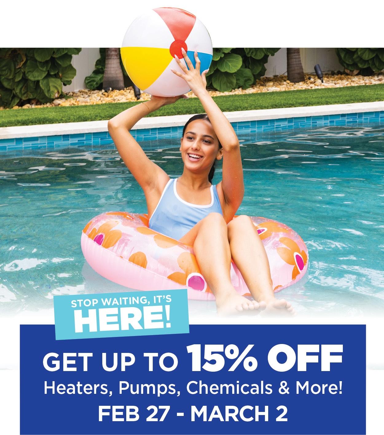 Girl in pool float