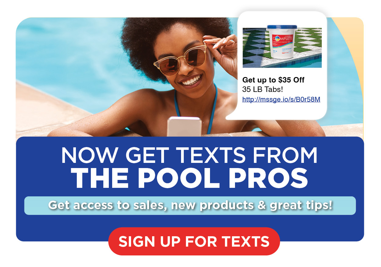 Woman on phone in pool