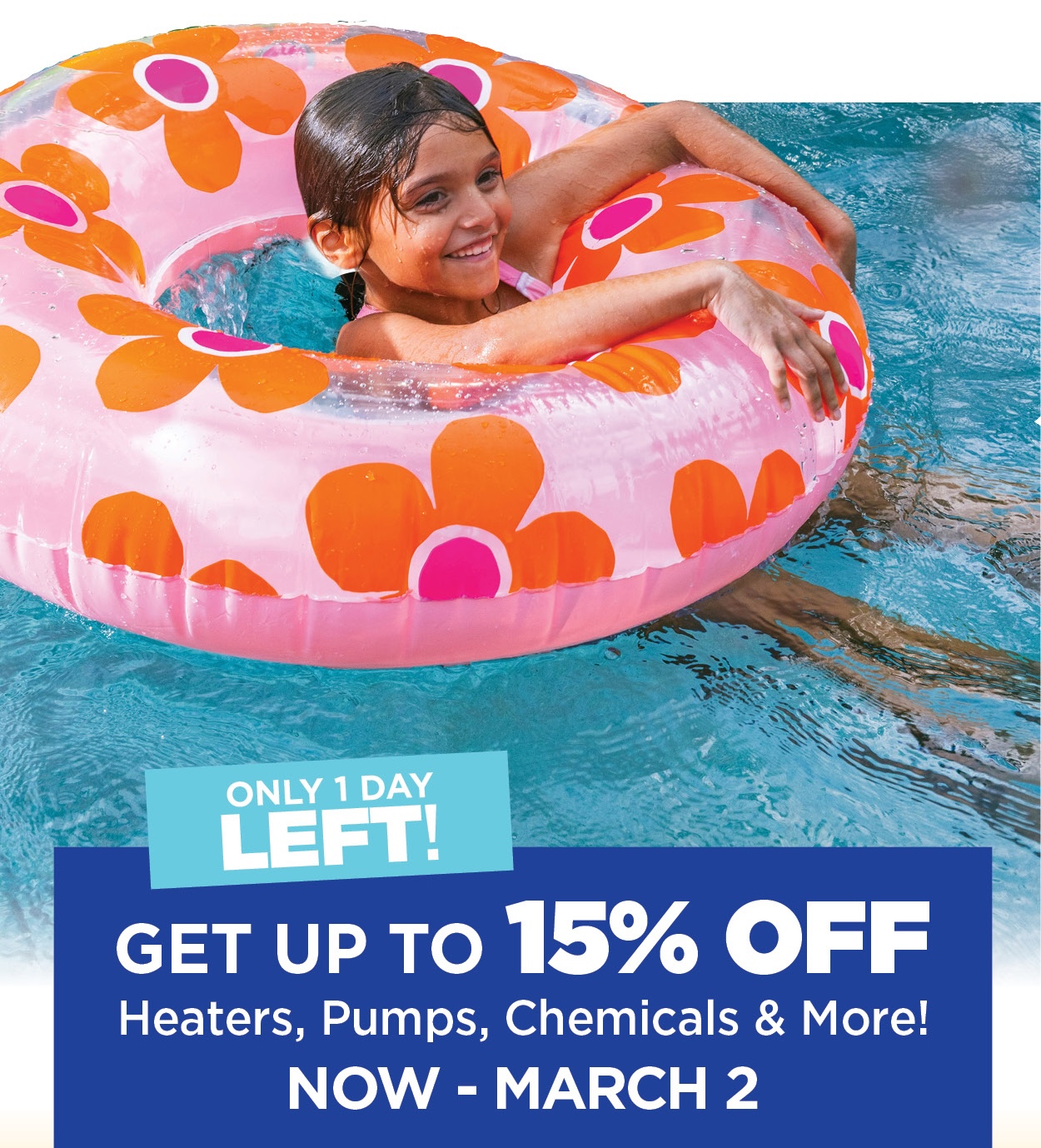 Kid floating in pool