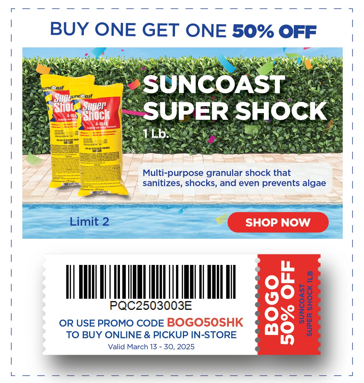 Buy One Get One 50% Off: Suncoast Super Shock