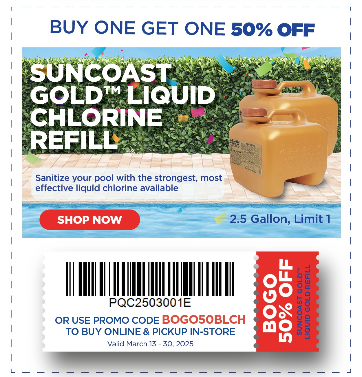 Buy One Get One 50% Off: Suncoast Gold Liquid Chlorine