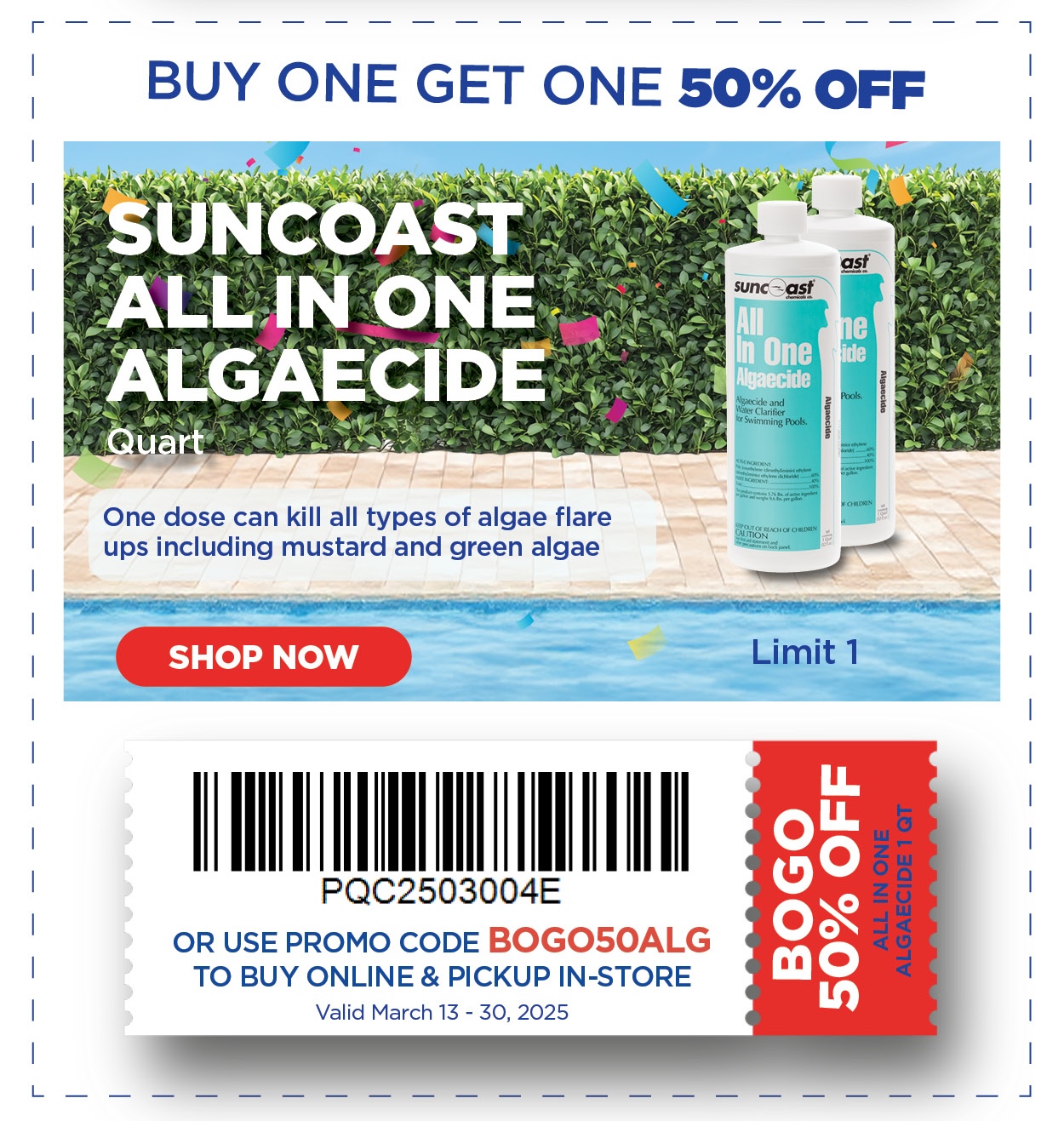 Buy One Get One 50% Off: Suncoast All In One Algaecide