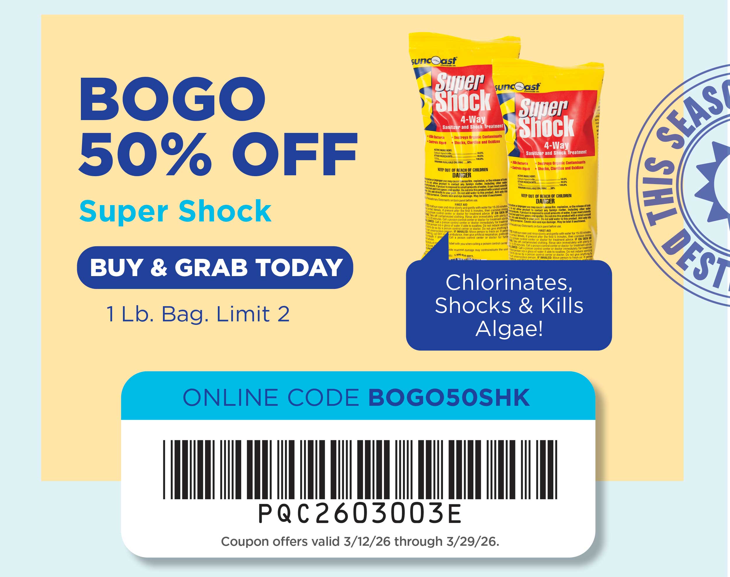BOGO 50% Off Super Shock
