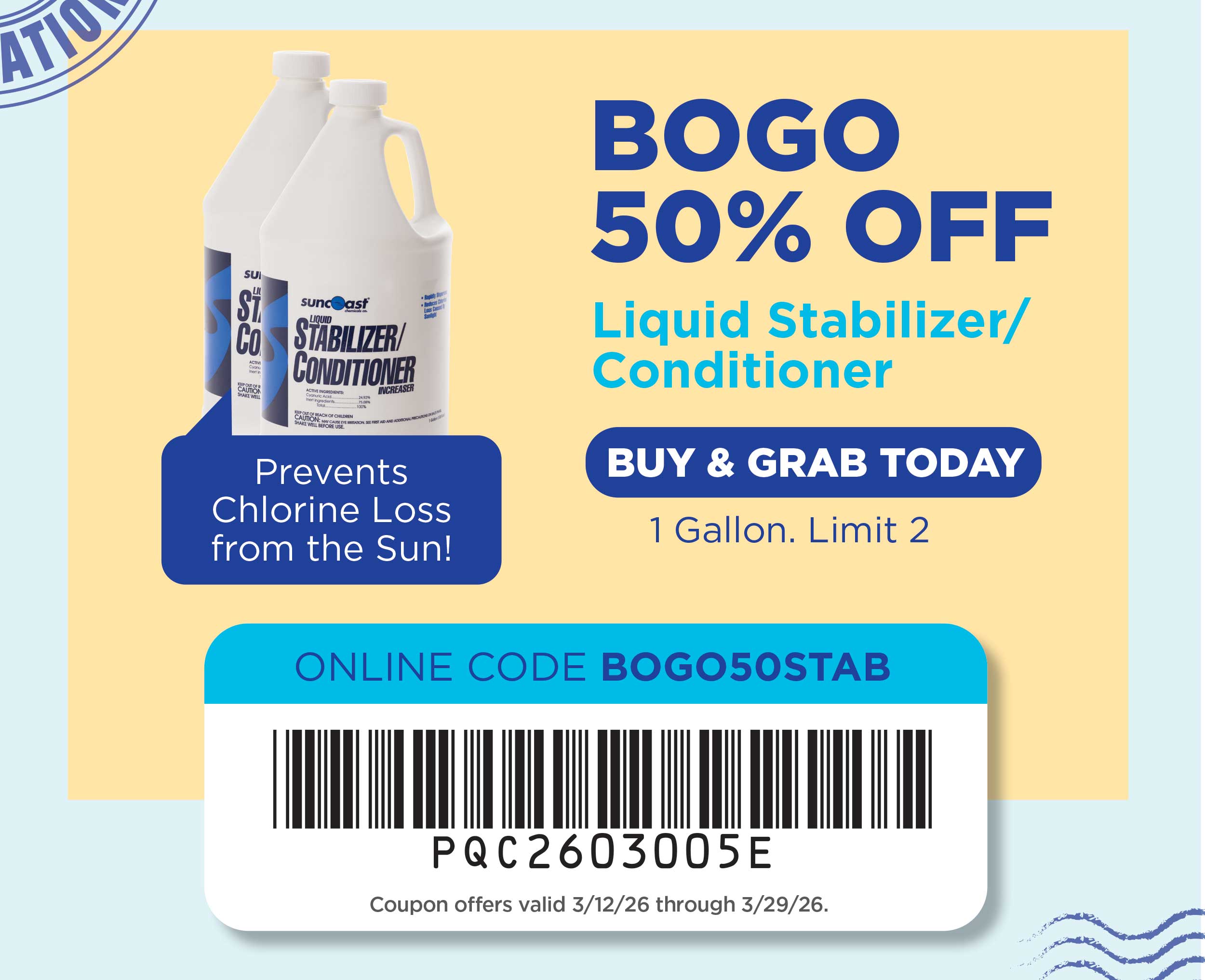 BOGO 50% Off Liquid Stabilizer/Conditioner