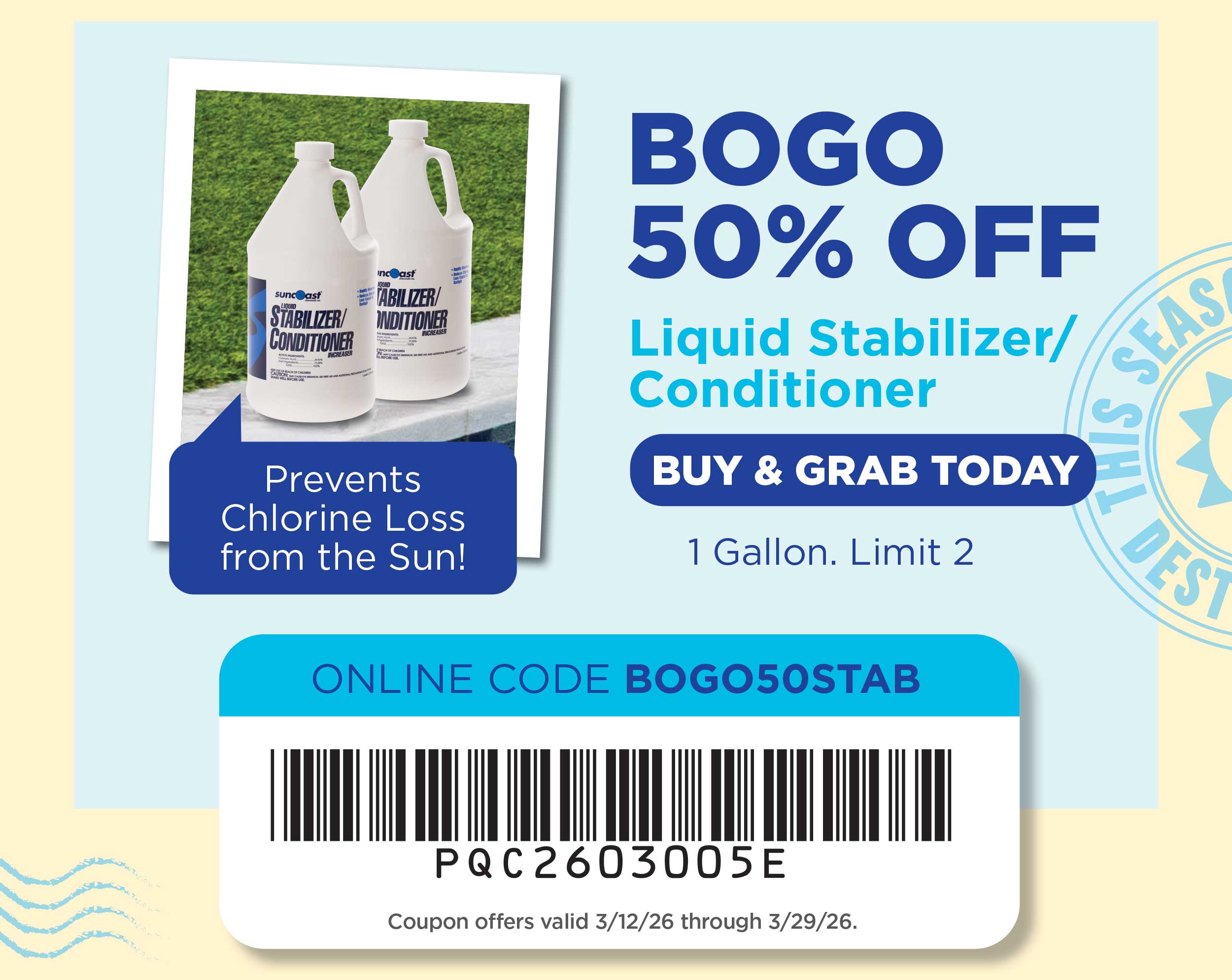 BOGO 50% Off Liquid Stabilizer/Conditioner