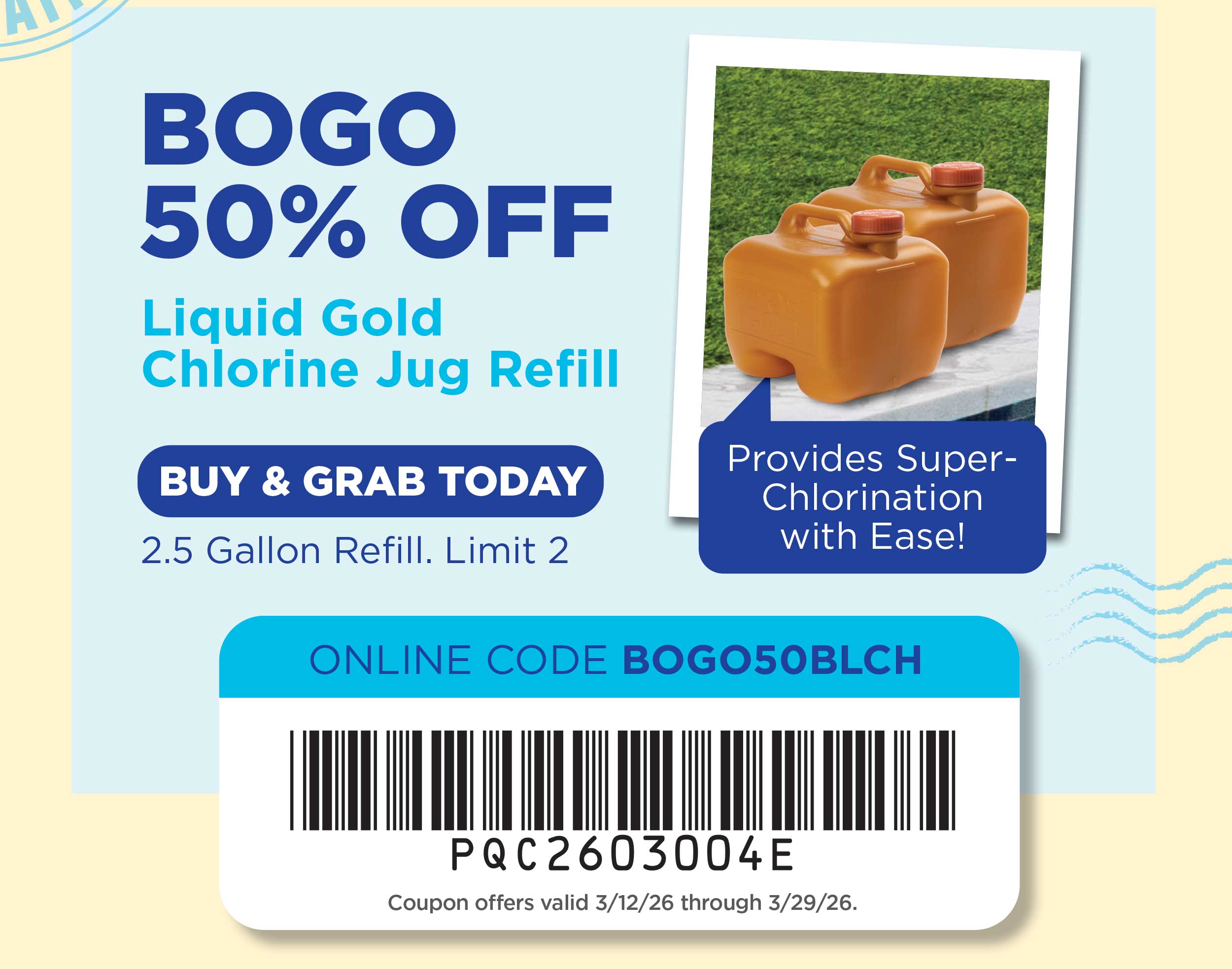 Save on Liquid Gold Chlorine Jug Refill!