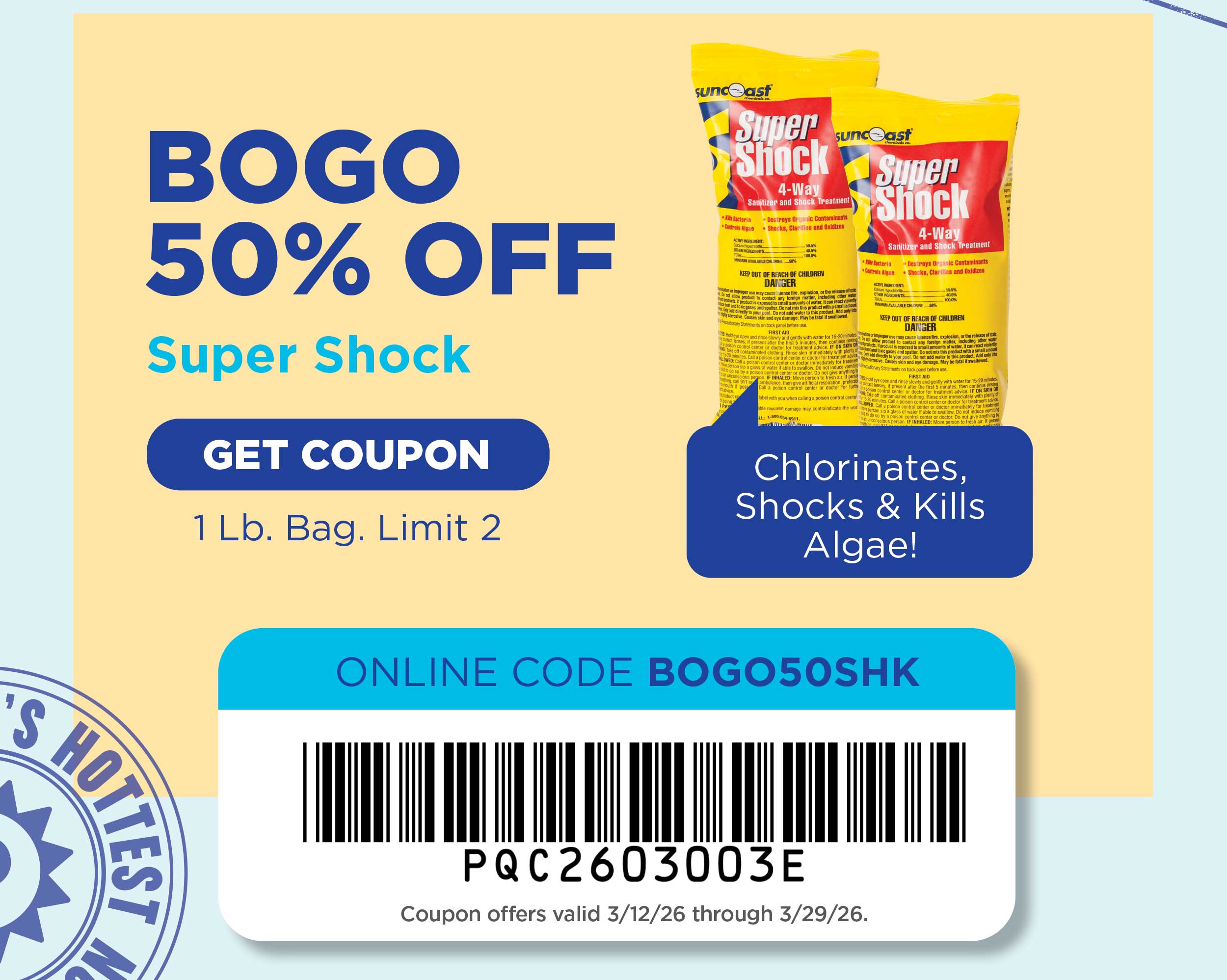 BOGO 50% Off Super Shock!