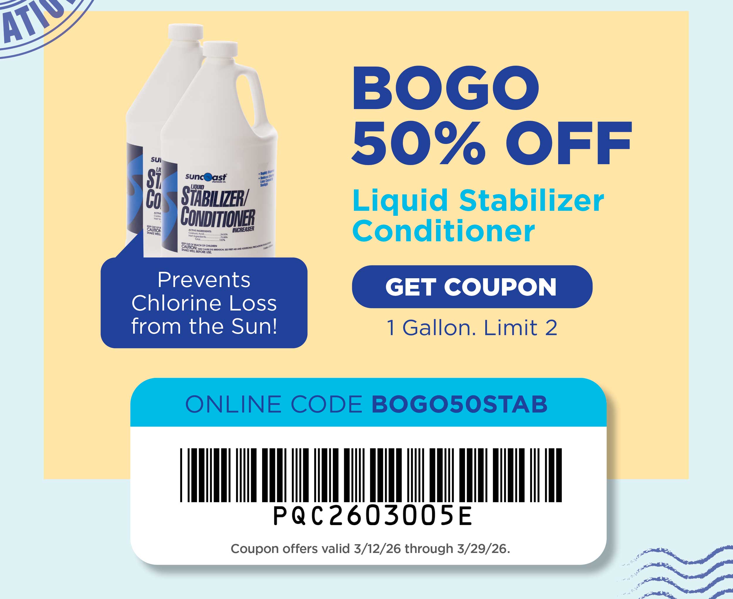 BOGO 50% Off Liquid Stabilizer/Conditioner