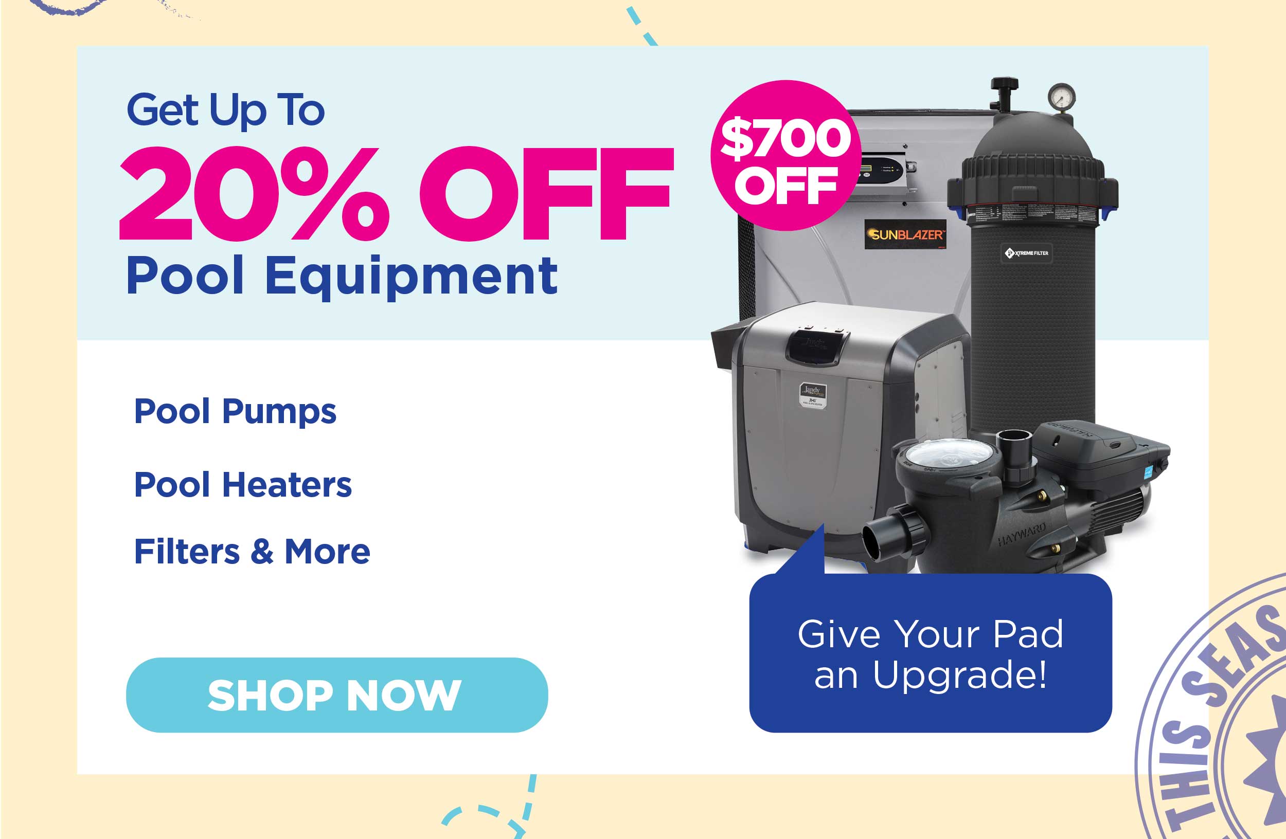 20% Off Pool Equipment!