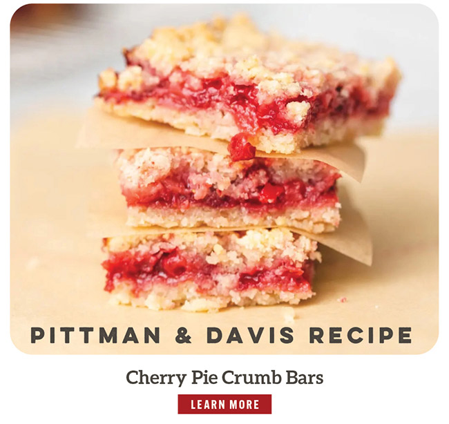 Pittman & Davis Cherry Pie Crumb Bars