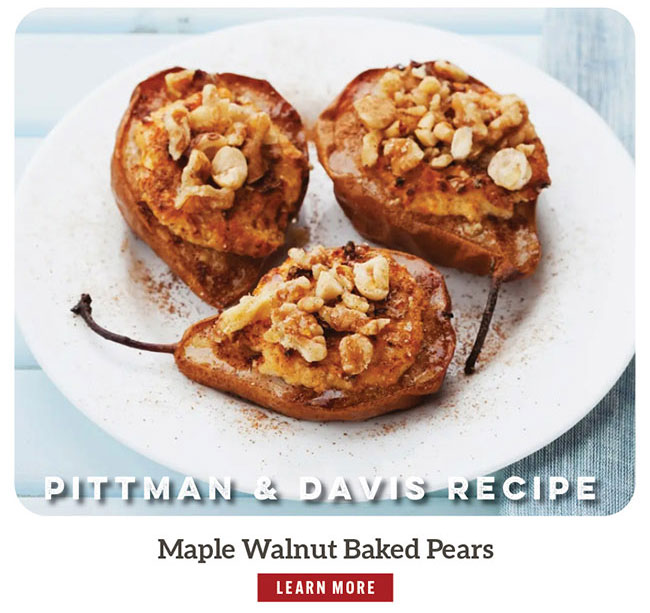 Maple Walnut Baked Pears
