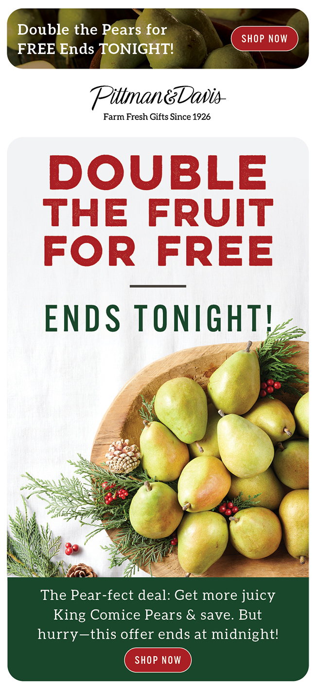 Double the fruit for FREE