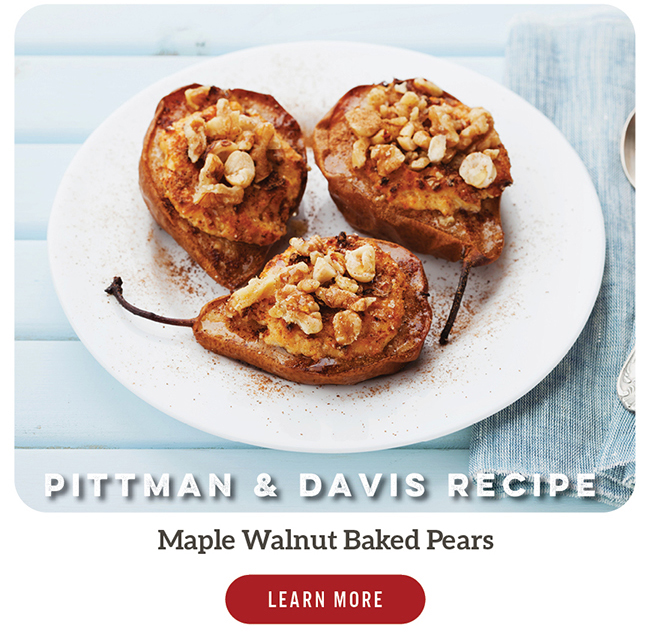 Maple Walnut Baked Pears