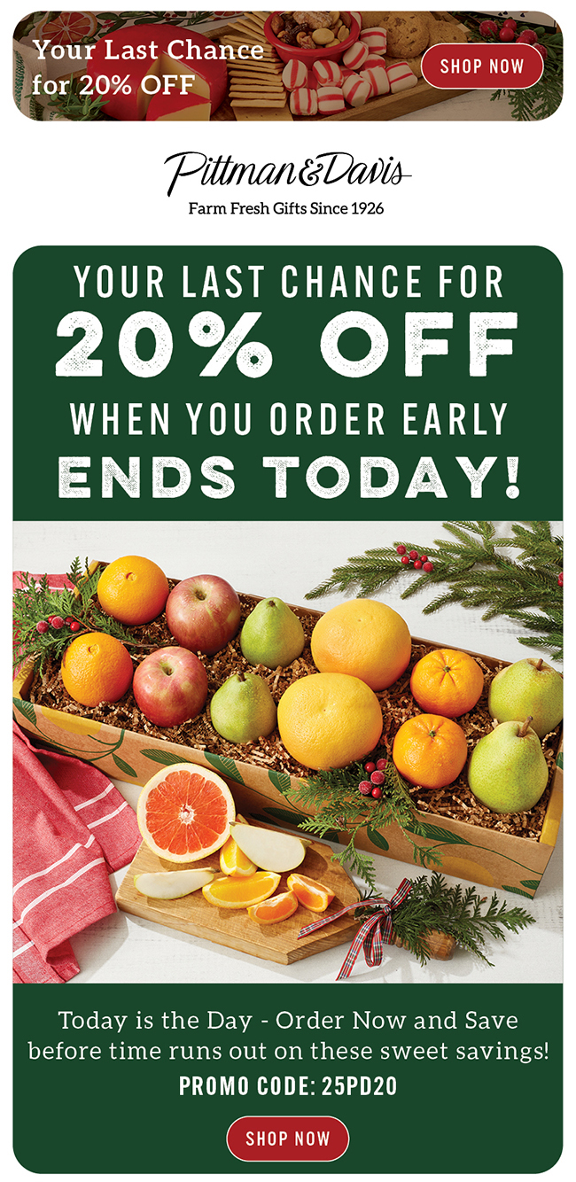 20% Off Early Order