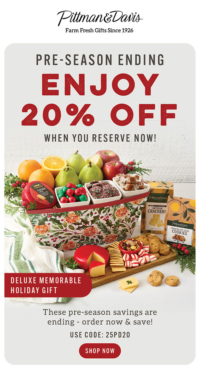 Save 20% Off Order Early