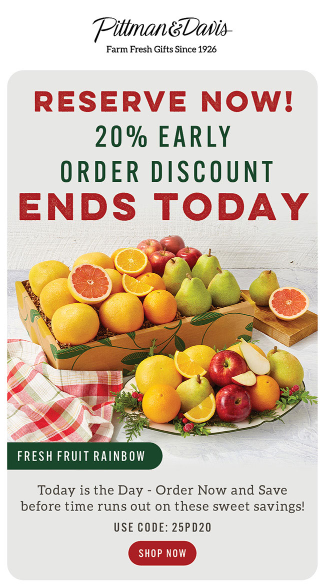20% Off Early Order