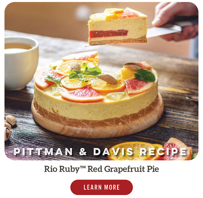 Pittman & Davis Recipe: Rio Ruby Red Grapefruit Pie