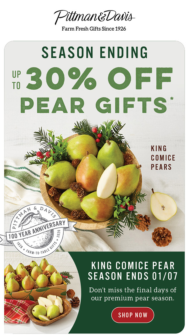 Up to 30% Off Pears
