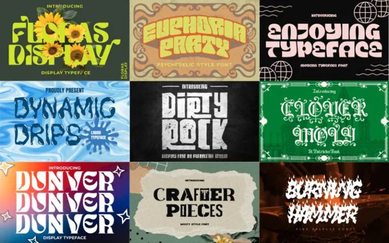 collage of Display Typeface