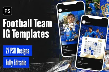 25+ Football Instagram Templates Bundle