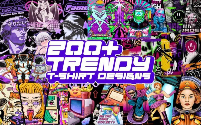 200+ Trendy T-Shirt Design Bundle