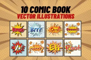 10 Comic Book Vector Illustrations
