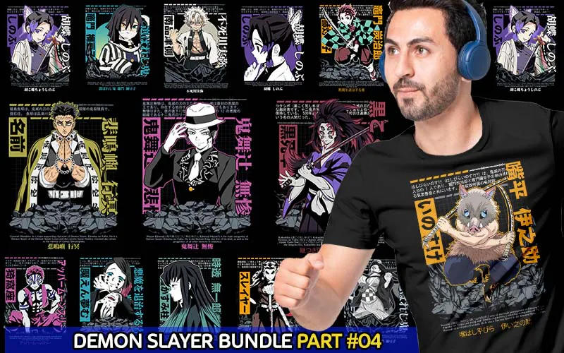 Preview Of Demon Slayer Designs Included In The Bundle