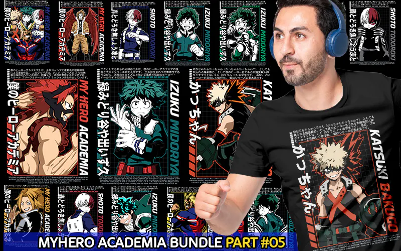 Preview Of MyHero Academia Designs Included In The Bundle