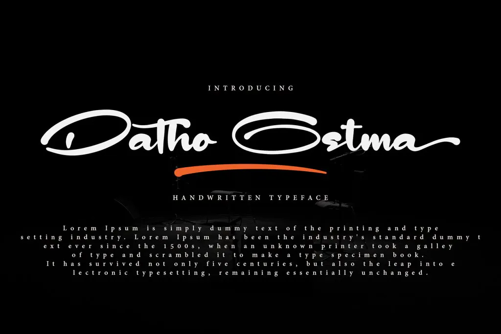 Preview Of Datho Ostma Font Included In The Bundle