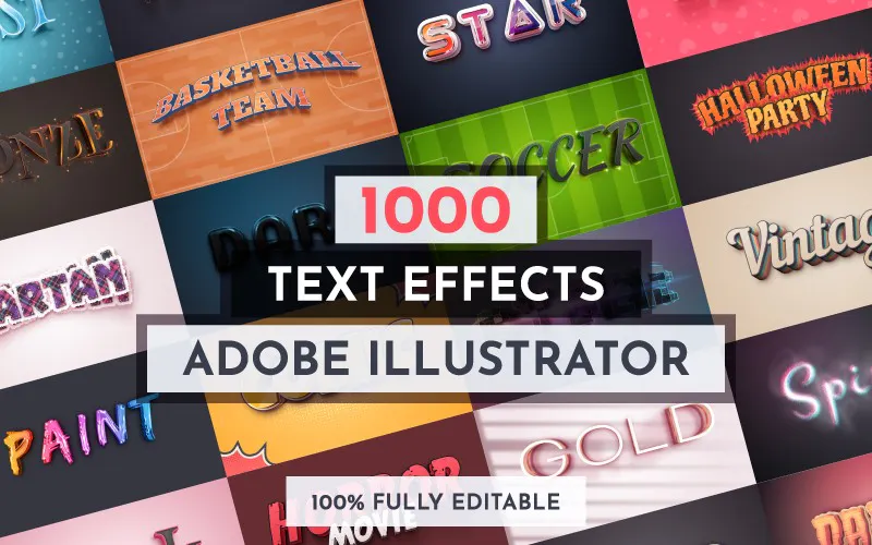 1000 Illustrator Text Effects Bundle