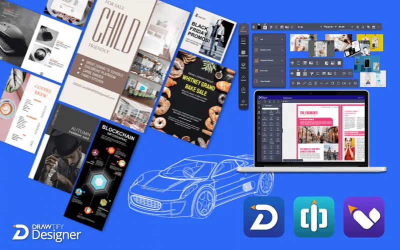 3 In 1 Drawtify Bundle- Designer + Logo Maker + InfoGraphic Creator