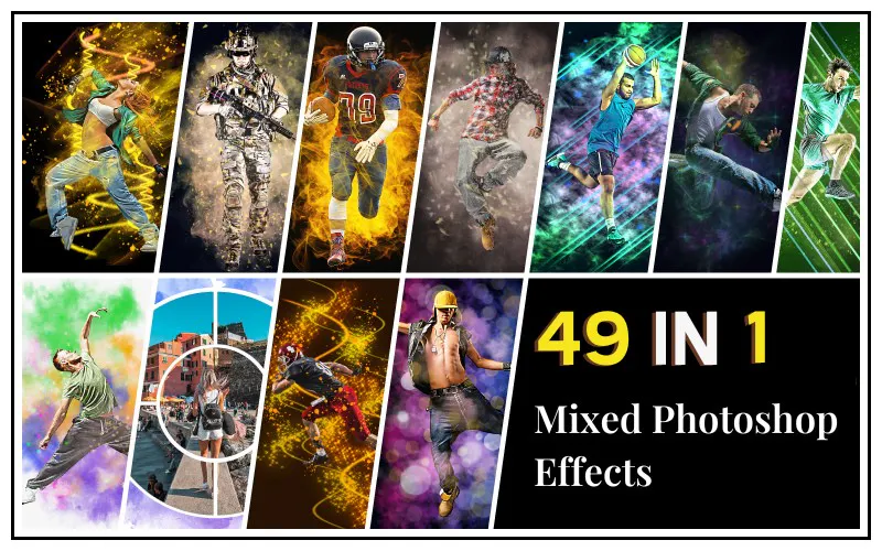 49 in 1 Mixed Photoshop Effects Bundle