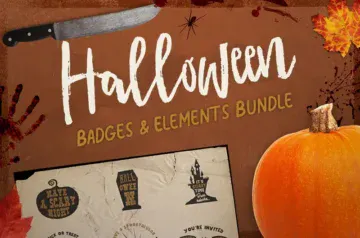 Halloween Badges and Elements