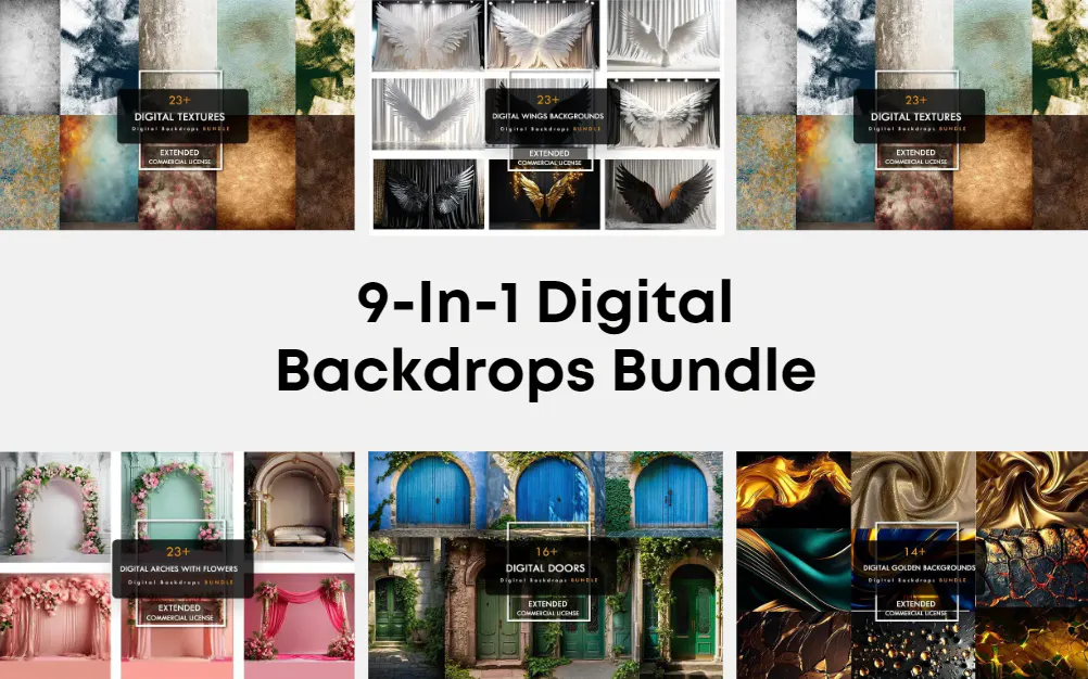 9-In-1 Hi-Res Digital Backdrops Bundle