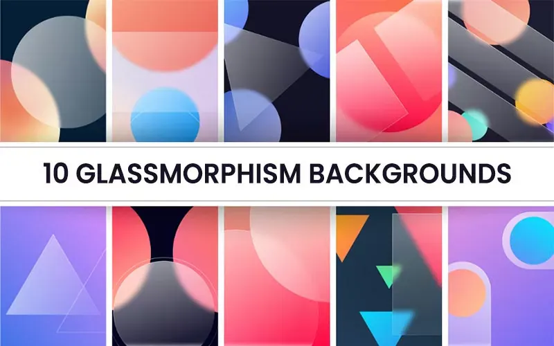 10 Glassmorphism Background Bundle