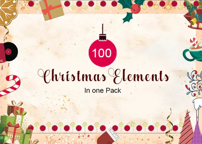 100 Christmas Vectors In One Pack