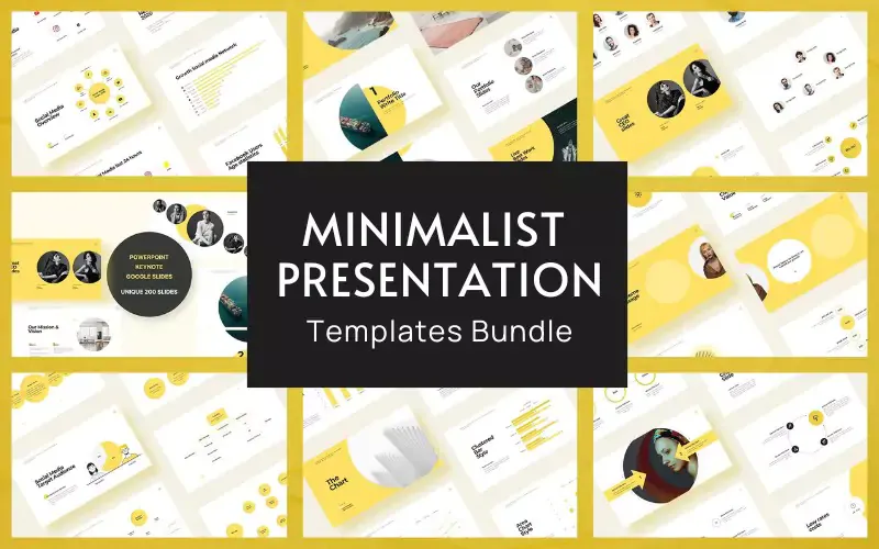 200 Minimalist Presentation Templates Bundle