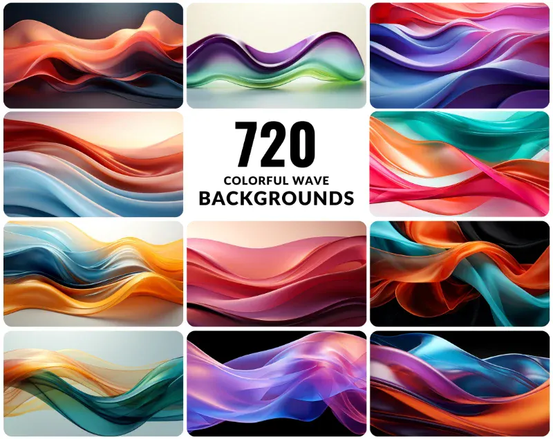 720 Colorful Wave Backgrounds Bundle