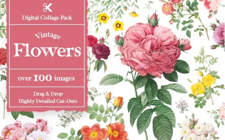 vintage flowers cut-outs