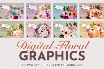 180+ Digital Floral Graphics Bundle
