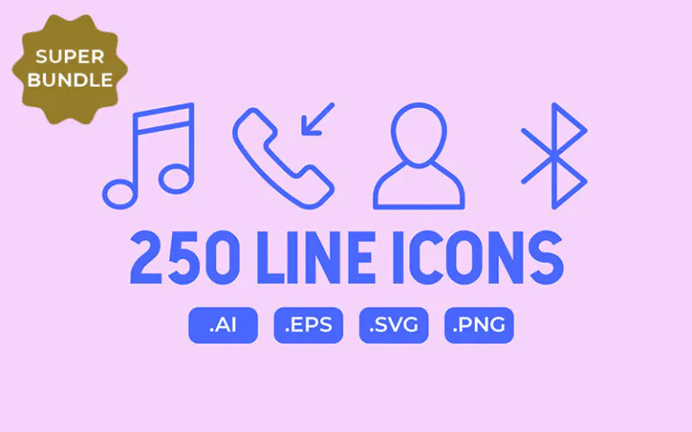 250 User Interface Line Icons