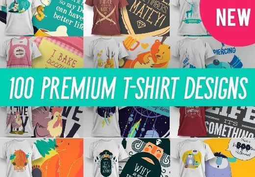 100 Premium T-Shirt Designs from Designious