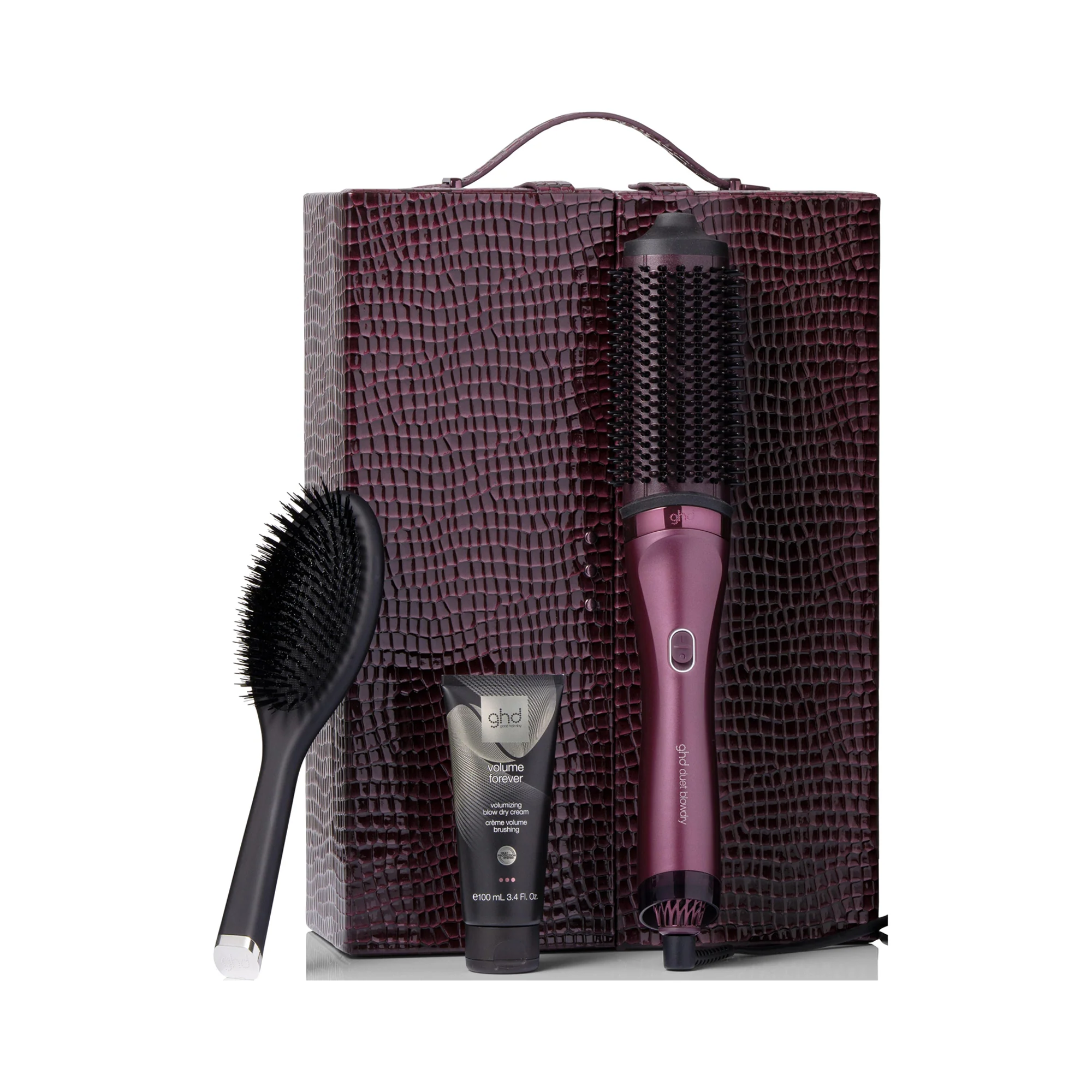 Image of GHD Duet Blowdry Hair Dryer Brush Gift Set In Cherry Chic
