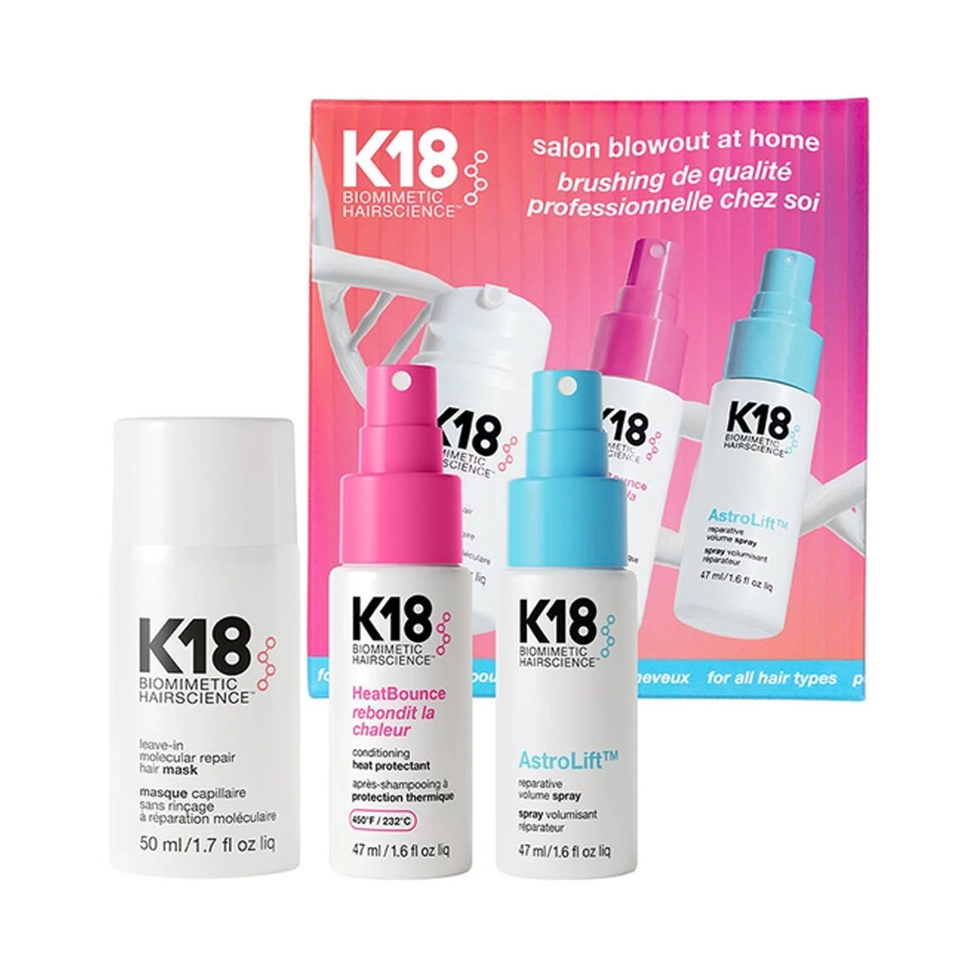 Image of K18 Bioimimetic Salon Blowout At Home 3-peice Kit