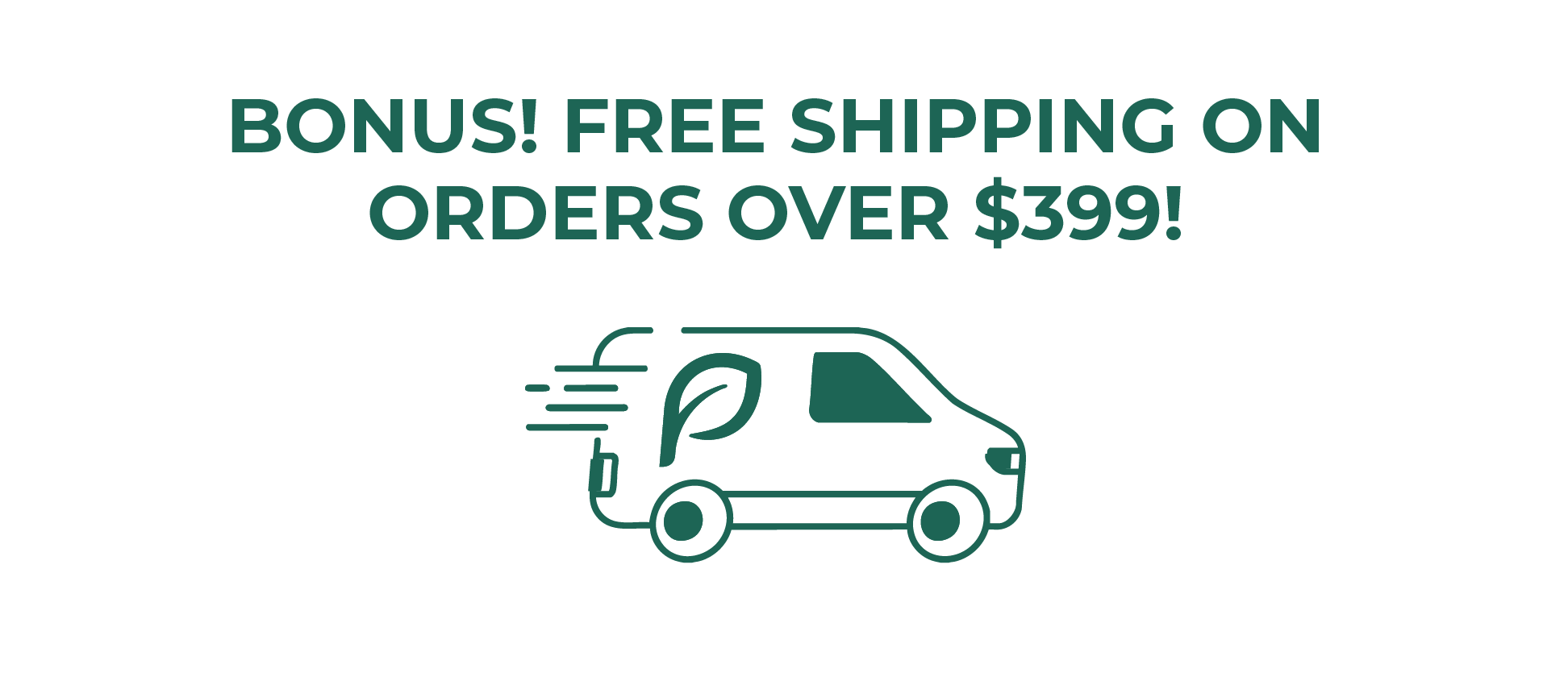 BONUS! FREE SHIPPING ON ORDERS OVER $399!
